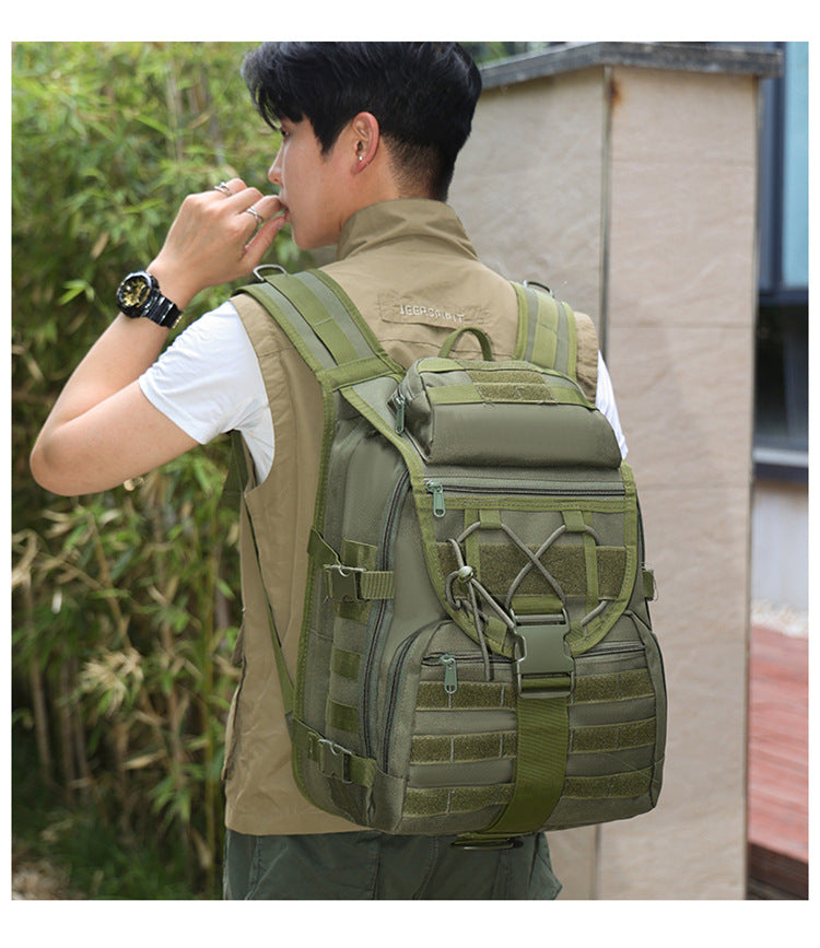 2025 New Men's Outdoor Backpack Travel Bag Large Capacity Oxford Cloth USB Charging Summer Camp Bag Export