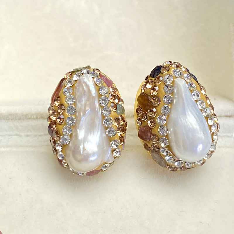 2024 New TikTok Explosions Niche Design Ins Trendy Baroque Pearl Earrings Earrings 925 Silver Manufacturers