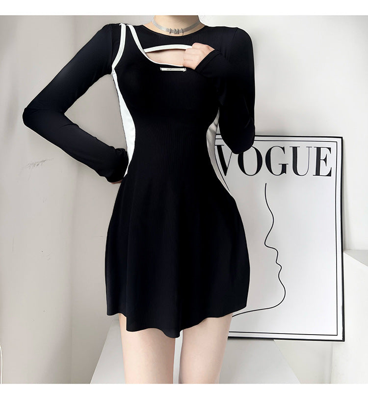 Swimming Suit Women's Summer Sexy Conservatively Conservatively Shaded Meat Slimming Long-sleeved Split Swimming Trunks Small Chest ins Hot Spring