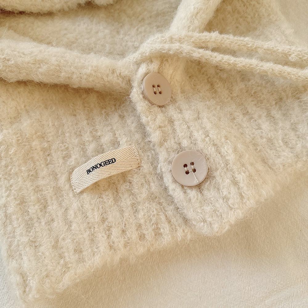 Balaclava Hat New Women's Winter Face-Show Small Ear Protection Neck Integrated Warm Knitted Roll Wool Hat