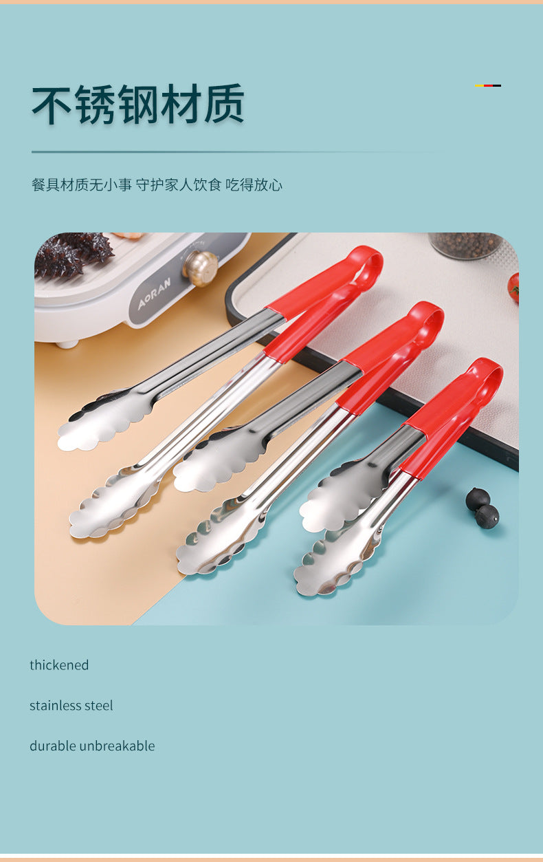Stainless Steel Food Clip Anti-scalding Stall Commercial Buffet Malatang Special Clip Kitchen Cooked Food Clip Bread Clip