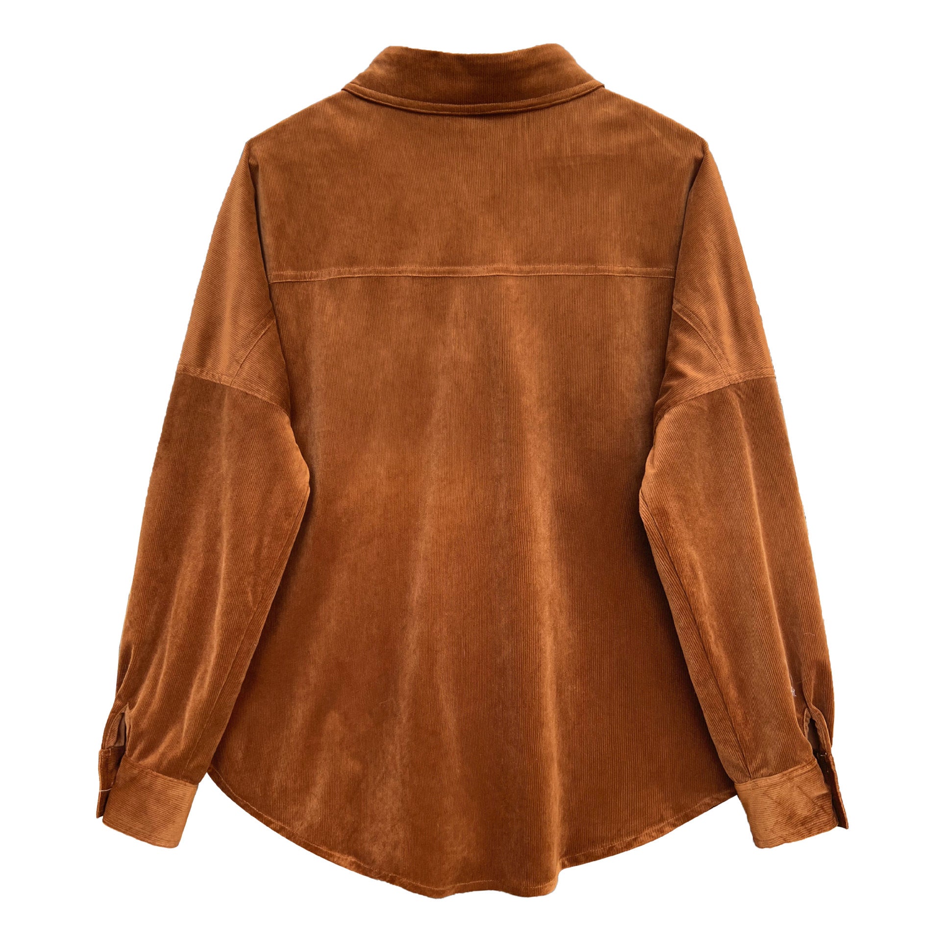 Lushi Japanese-Style Minimalist Thickened Brushed Corduroy Shirt for Women 2025 Autumn Inner Layering Base Shirt 3378