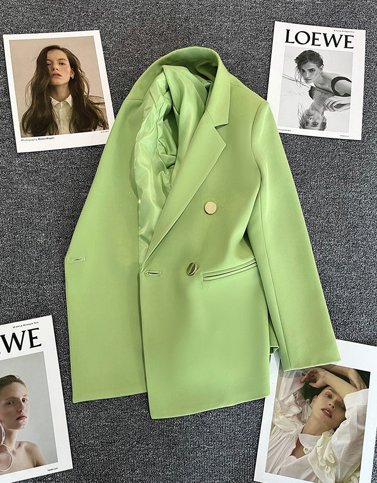 Candy Green Trendy Blazer for Women, 2026 Spring and Autumn New Korean Style, Internet Celebrity Style, Petite Casual