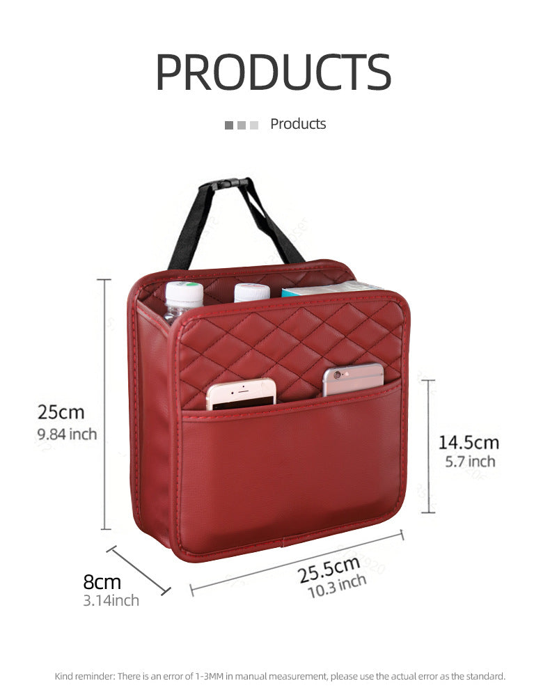Cross-border upgrade car chair back suede storage bag seat storage cup bag multi-compartment bundled storage bag