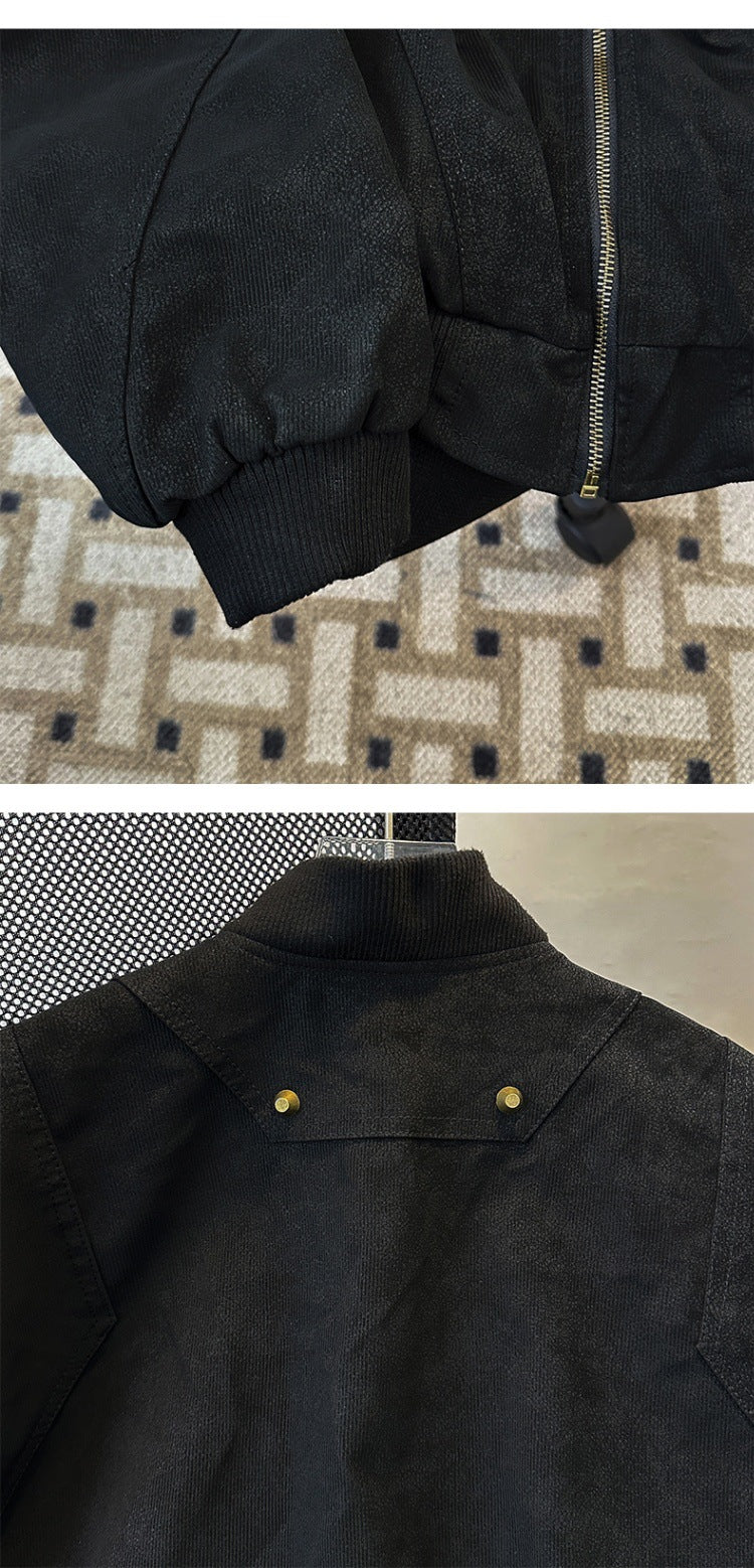 cleanfit Short Profile Corduroy Crock Jacket Men's Winter Thickened Baseball Clothes Old Quilted Jacket