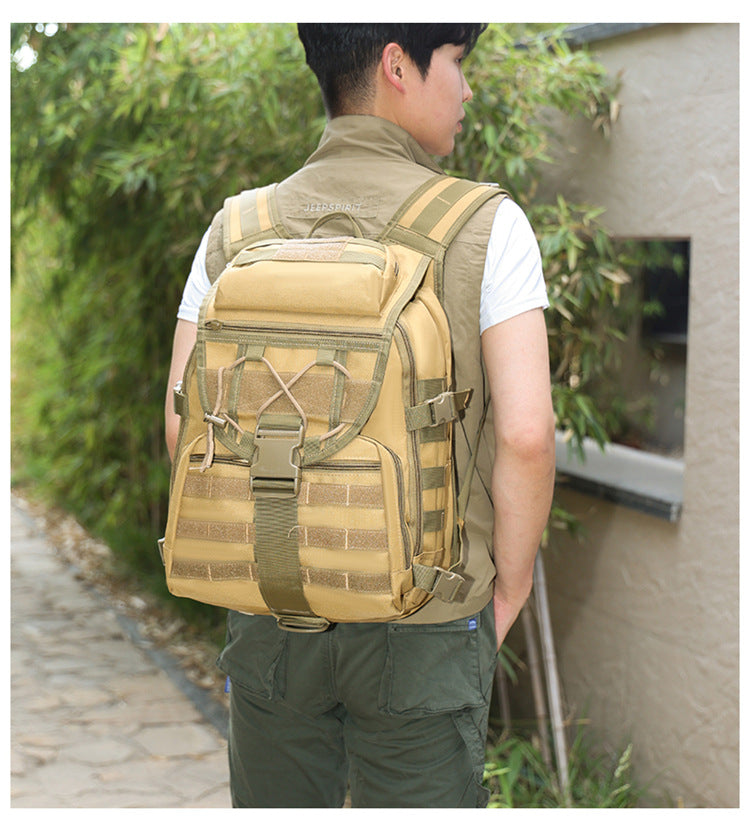 2025 New Men's Outdoor Backpack Travel Bag Large Capacity Oxford Cloth USB Charging Summer Camp Bag Export
