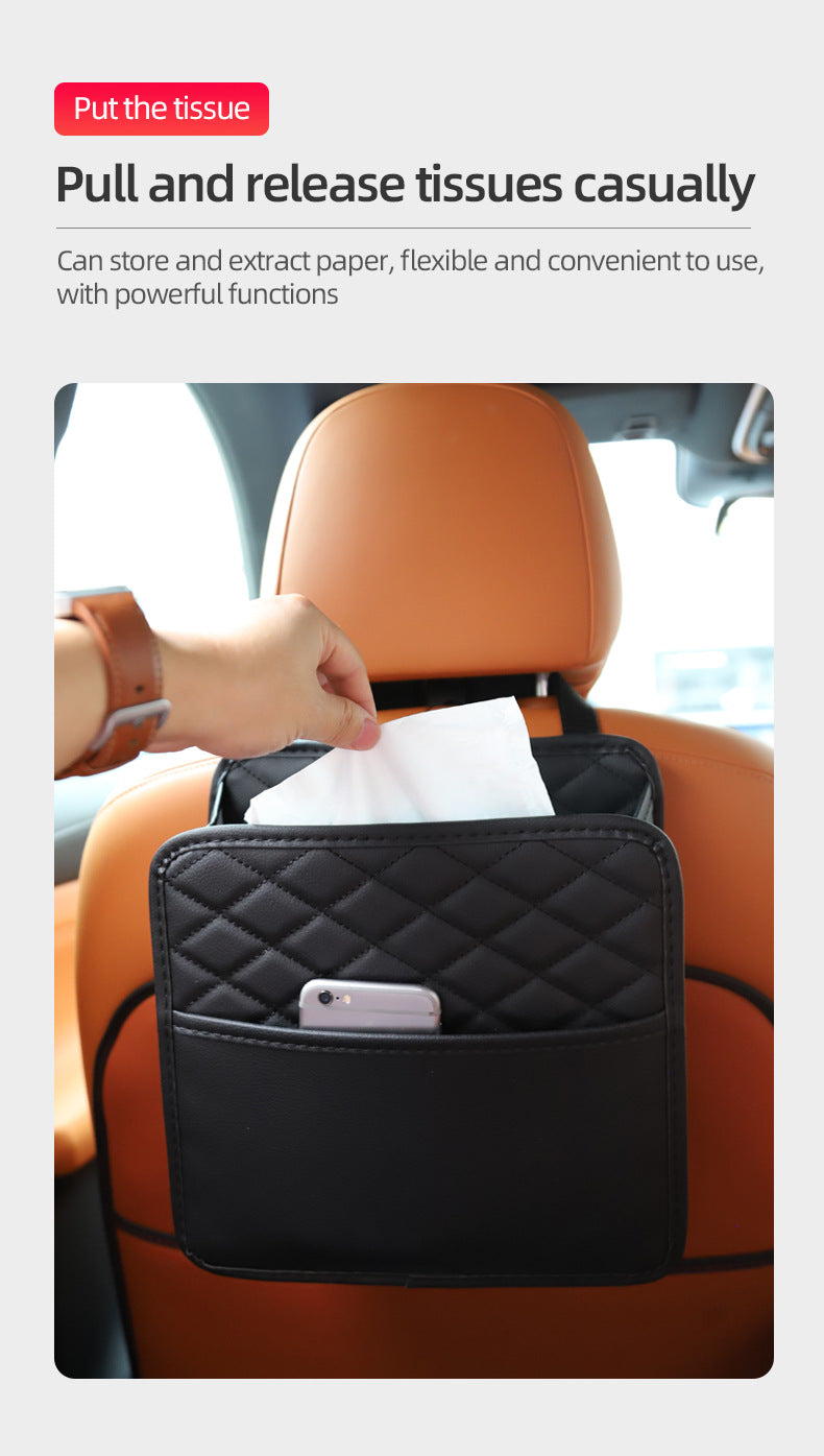 Cross-border upgrade car chair back suede storage bag seat storage cup bag multi-compartment bundled storage bag