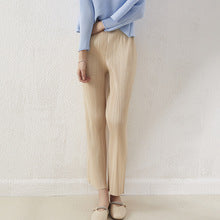 Retro Pleated Fashion Floral Suit Autumn and Winter New Miyake Elastic Top Waist Design Skirt Two-Piece Set