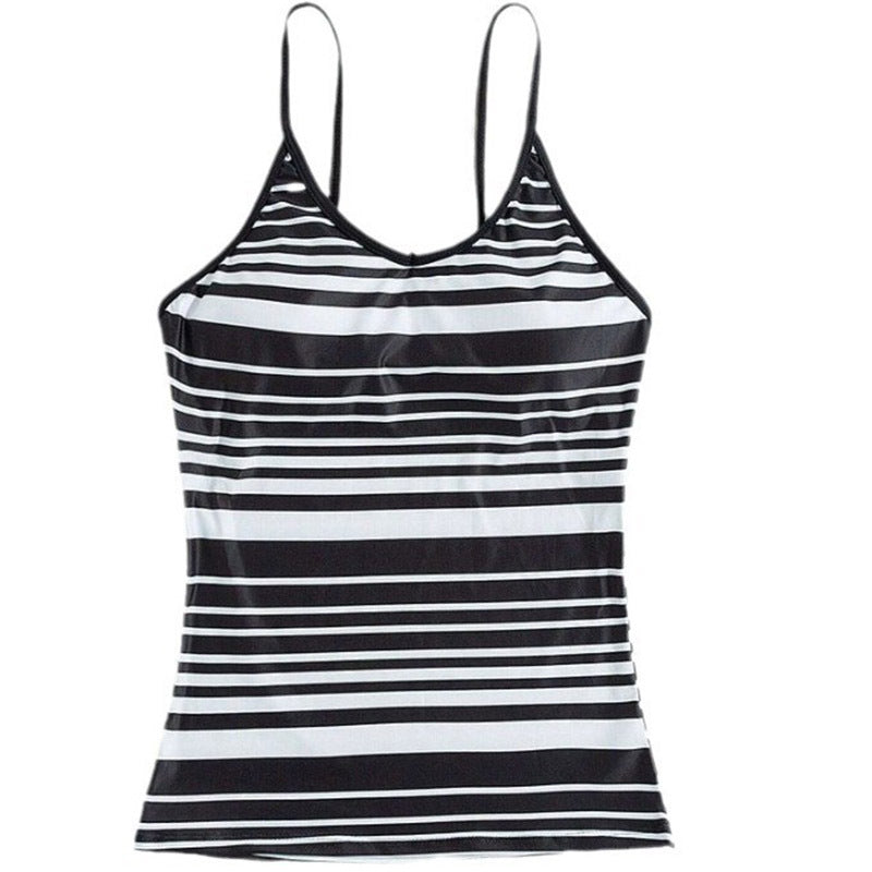 Huludao swimsuit new European and American tangini sling top boxer striped shorts Conservative split swimsuit