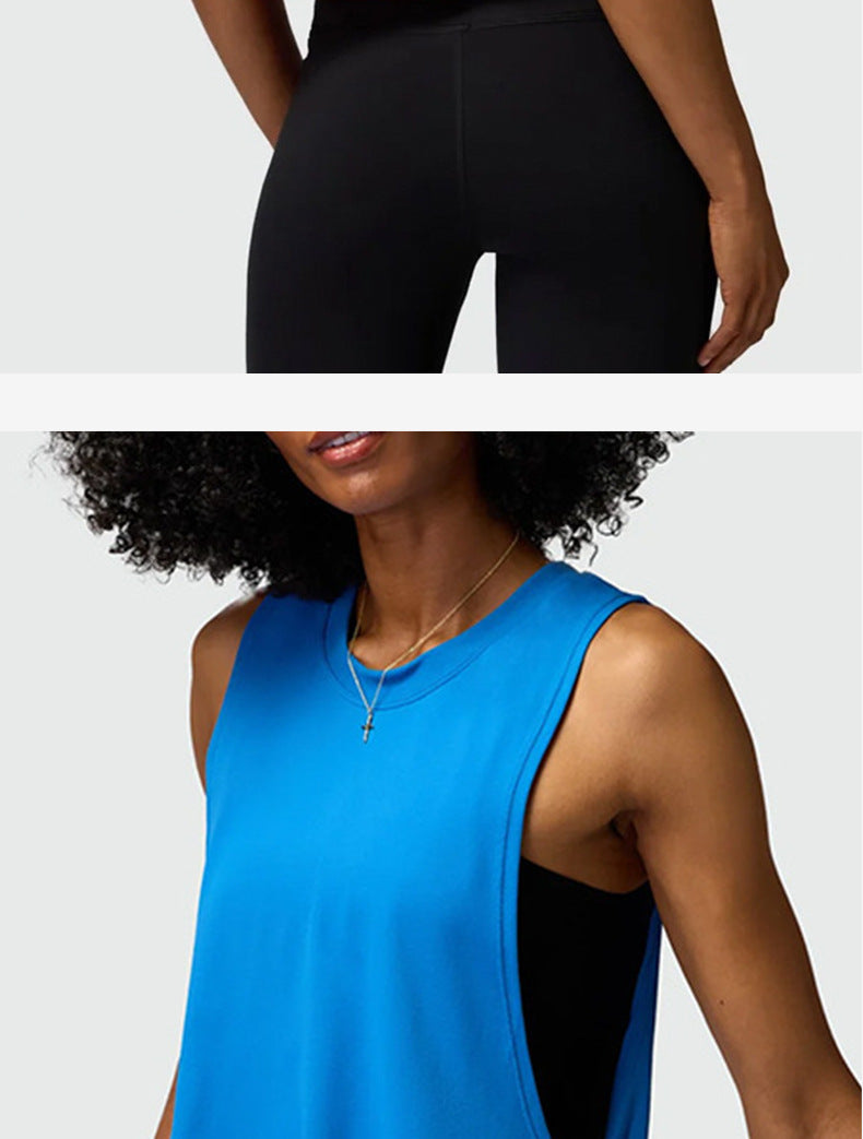Cross-border yoga vest women's hollow back sports blouse outdoor running fitness leisure Joker top wholesale