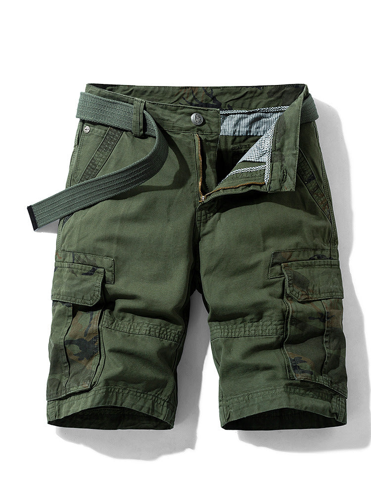 Camouflage Pants Men's Cargo Pants Loose Fit Summer Washed Cargo Shorts Cross-Border Exclusive B2021