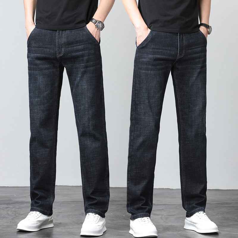 Su Lee Men's Jeans Spring and Summer Men's Elastic Loose Straight Retro Business Casual Trendy Brand Long Pants