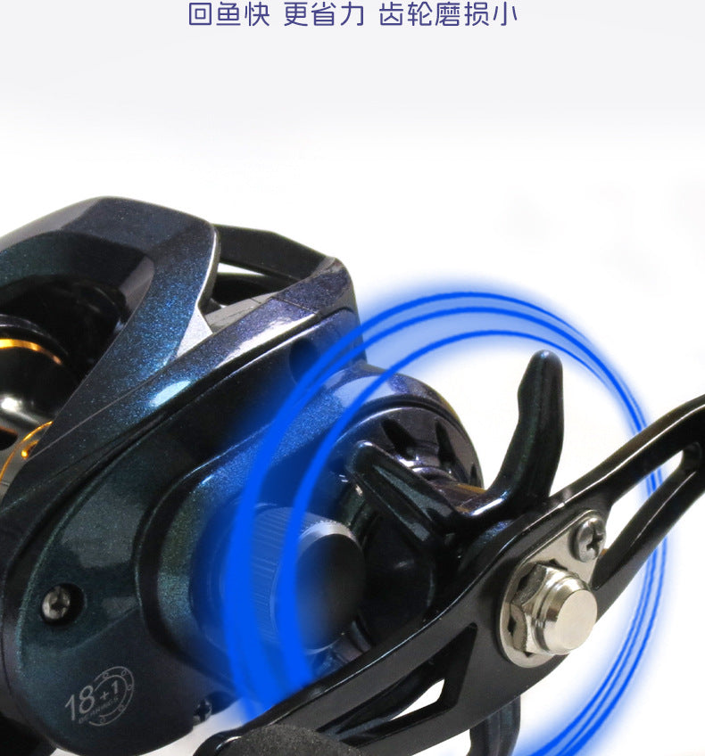 Cross-border foreign trade water drop wheel Luya long-distance fishing line wheel black horse mouth white 8-axis universal magnetic brake fishing wheel