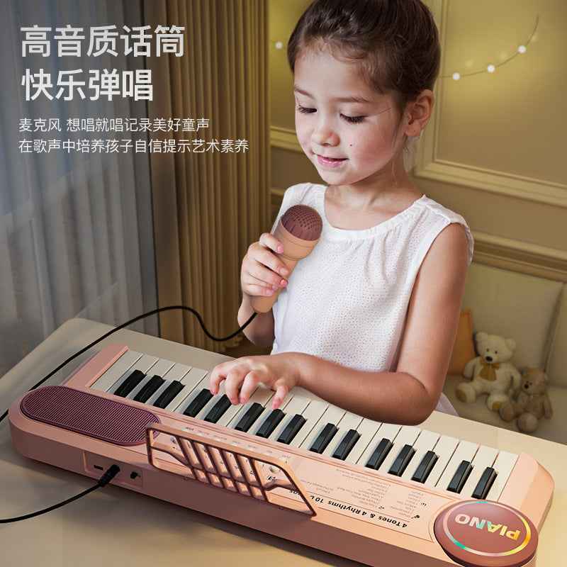 Portable Children's Electronic Organ Multifunctional Educational Musical Instrument Beginner Baby Microphone Boys and Girls Piano Toy Playing