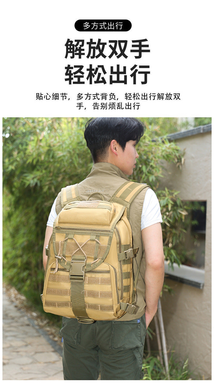2025 New Men's Outdoor Backpack Travel Bag Large Capacity Oxford Cloth USB Charging Summer Camp Bag Export