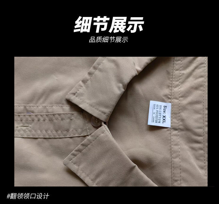 2025 New Men's Shirts Cross-Border Export Aliexpress Independent Station European and American Multi-Flap Pocket Pants Casual Long-Sleeved Tops for Men