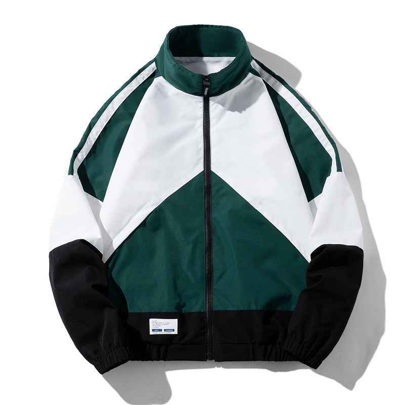 Spring and Autumn New Men's Tops Sports Casual Loose Tops Teenagers Color Matching Top Daily Versatile Tops