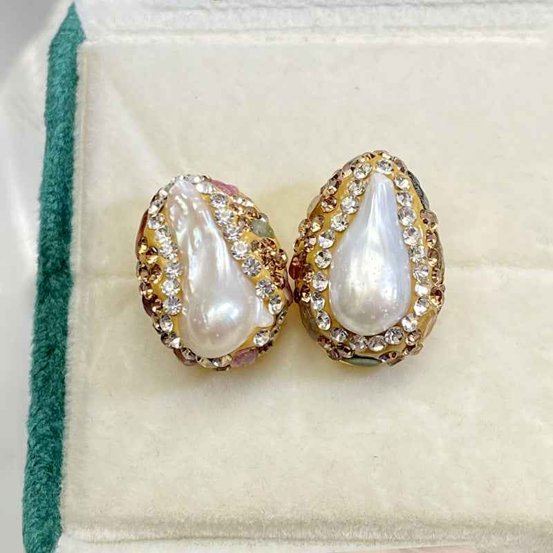 2024 New TikTok Explosions Niche Design Ins Trendy Baroque Pearl Earrings Earrings 925 Silver Manufacturers
