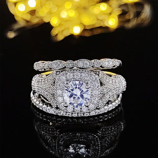 European and American AliExpress orders cross-border creative square geometric pink diamond ring ring factory direct r5173