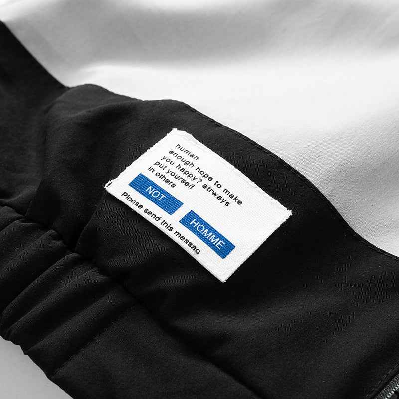 Spring and Autumn New Men's Tops Sports Casual Loose Tops Teenagers Color Matching Top Daily Versatile Tops
