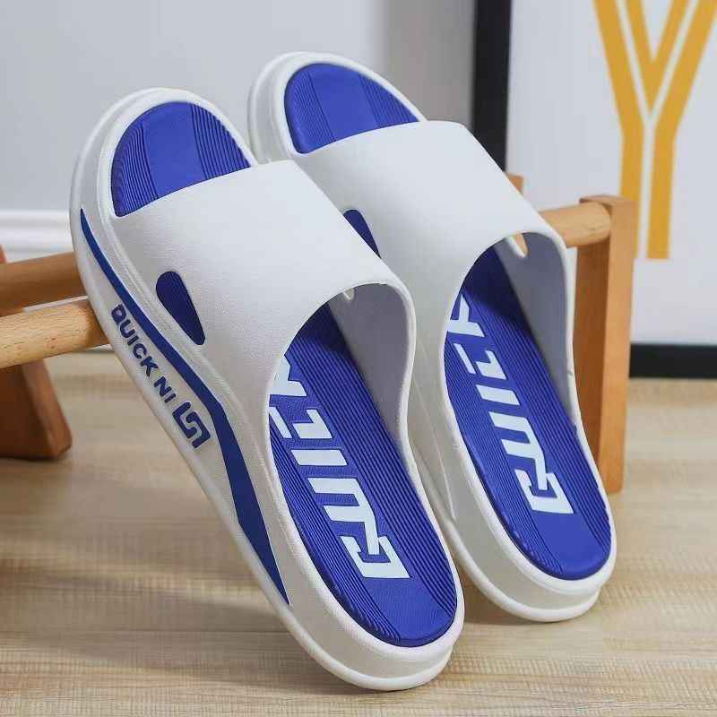 2024 New Korean Style Slippers Men's Trendy Outfit Household Bathroom Thick Bottom Wear-resistant Men's Sandals Wholesale Cross-border