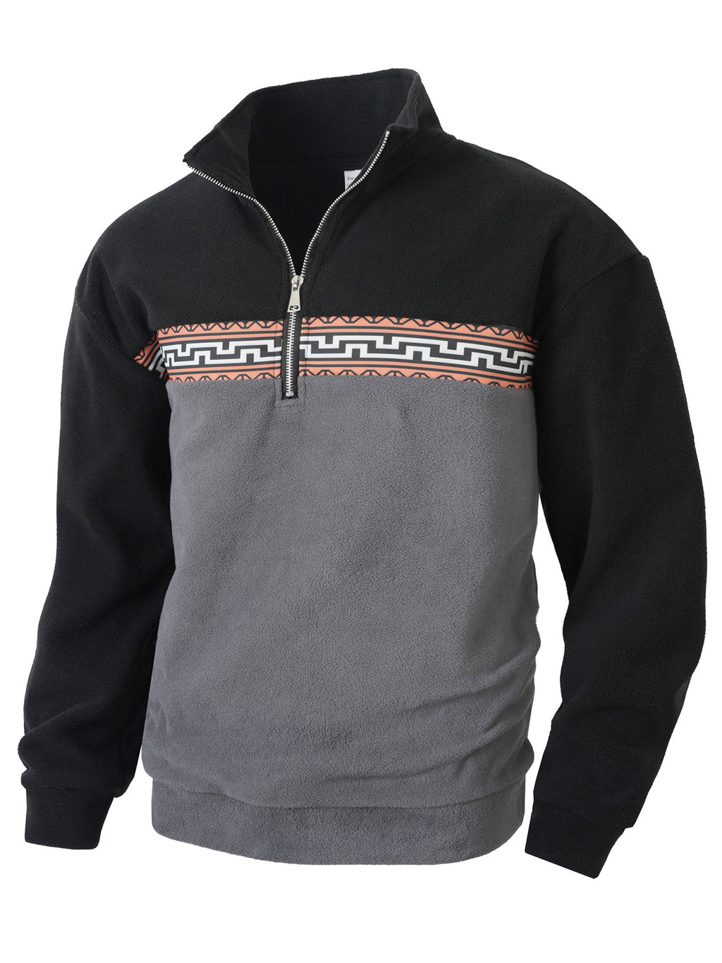 Autumn and Winter European and American Cross-Border Casual Men's Sweatshirt Long-Sleeved Thickened Fleece Half-Zip Sweatshirt Hot-Selling Daily Top