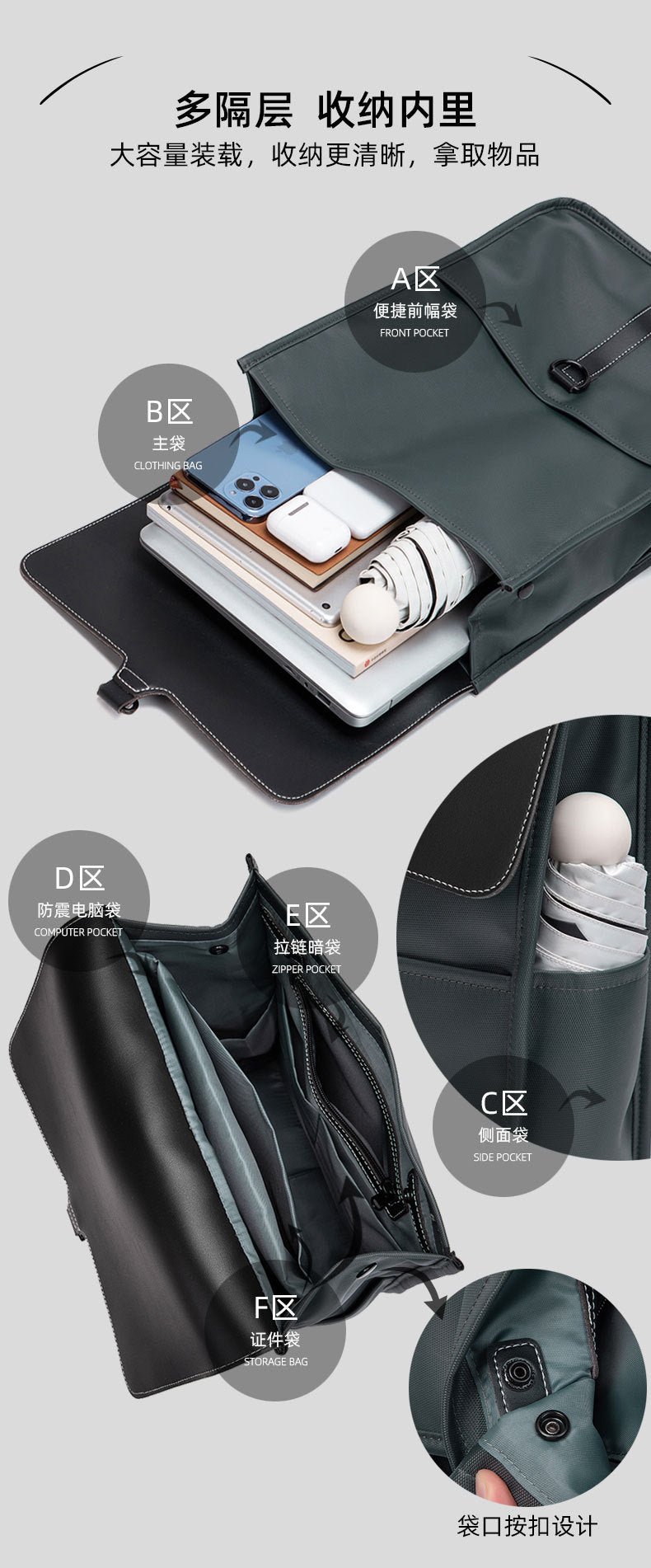 Men's Backpack, High-End, Simple, Versatile, Trendy, Popular with Women, Large Capacity, Business 16inch Computer Bag, Weight-Reducing