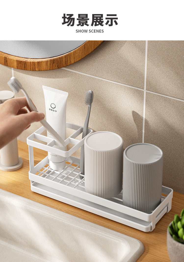 Simple Bathroom Teething Cup Toothbrush Shelf Creative Gargle Cup Dental Storage Toilet Storage Rack Electric Toothbrush Holder