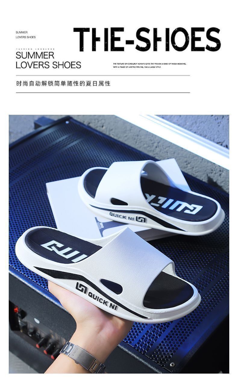 2024 New Korean Style Slippers Men's Trendy Outfit Household Bathroom Thick Bottom Wear-resistant Men's Sandals Wholesale Cross-border