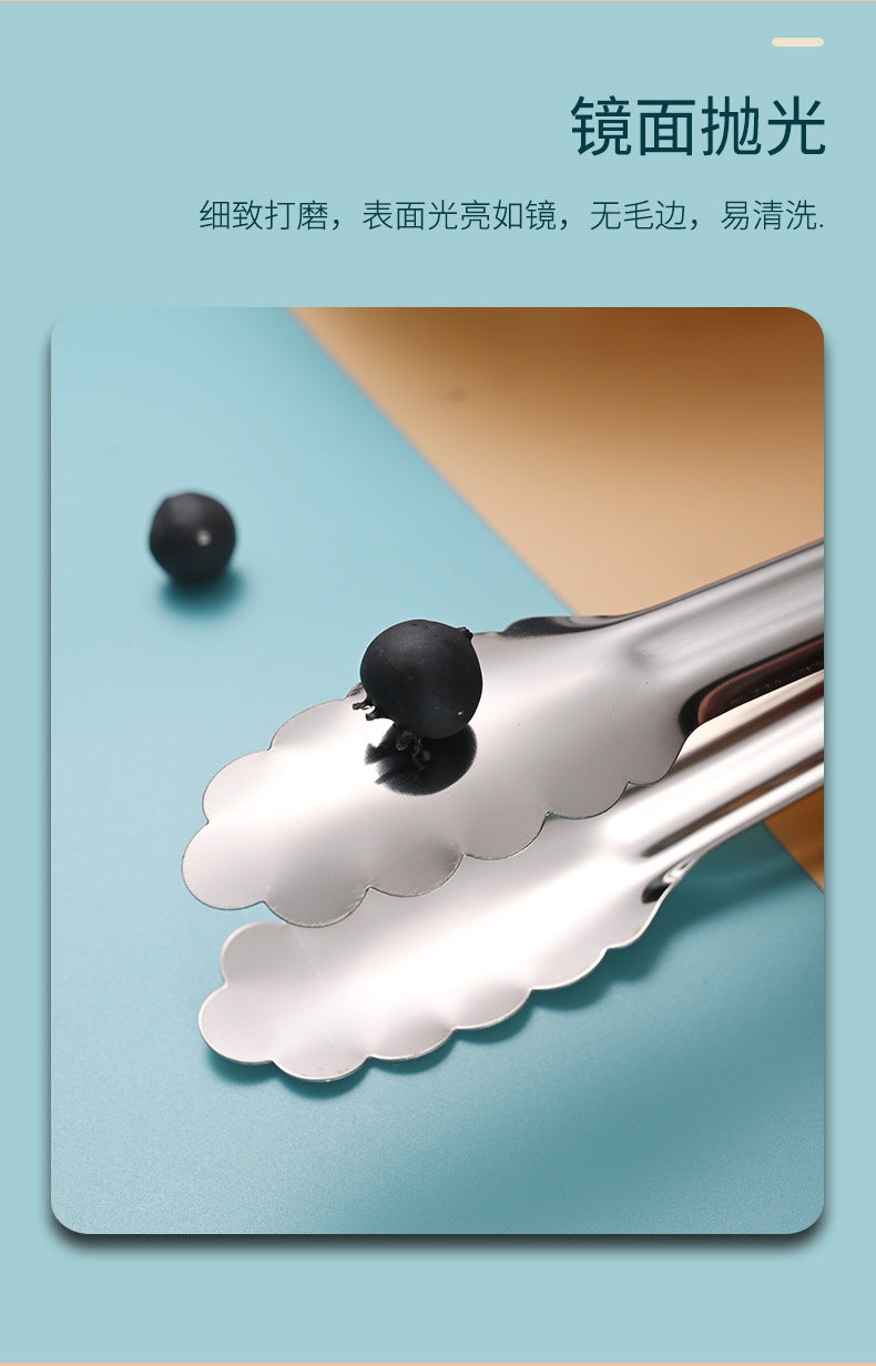 Stainless Steel Food Clip Anti-scalding Stall Commercial Buffet Malatang Special Clip Kitchen Cooked Food Clip Bread Clip