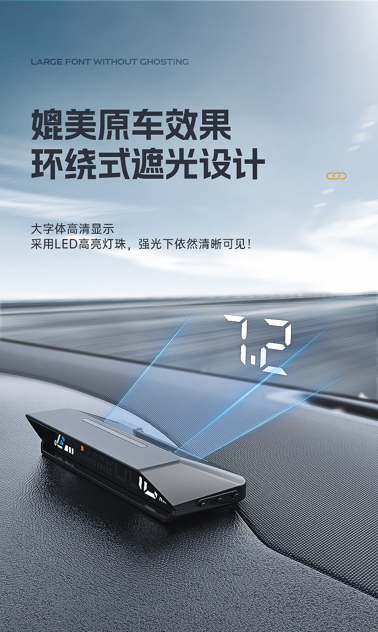 Hud head-up display obd multi-function vehicle instrument oil temperature transmission oil temperature monitoring dual display screen S100