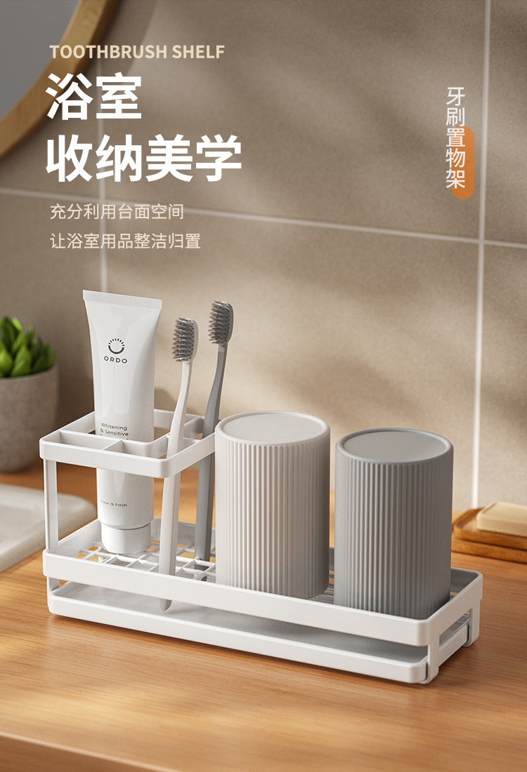 Simple Bathroom Teething Cup Toothbrush Shelf Creative Gargle Cup Dental Storage Toilet Storage Rack Electric Toothbrush Holder