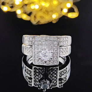 European and American AliExpress orders cross-border creative square geometric pink diamond ring ring factory direct r5173