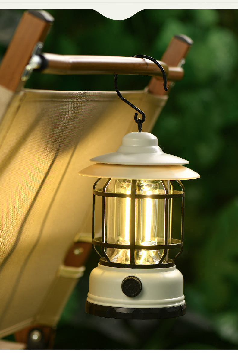 Outdoor Camping Lamp Home Atmosphere Camping Lamp Super Long Endurance Portable Horse Lamp Multifunctional Charging Retro Tent Lamp