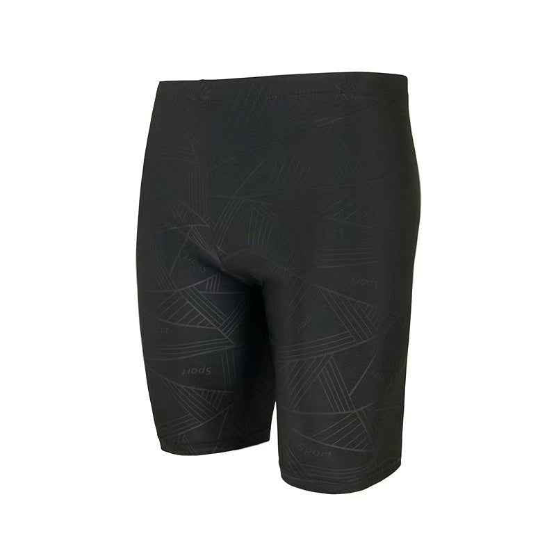 Swimming Trunks Five-Point Men's Professional Swimsuit Boxer Shorts Imitation Sharkskin Adult Large Size Hot Spring Swimming Suit