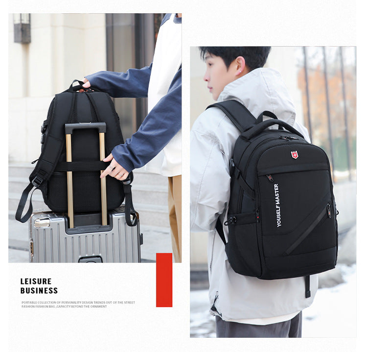 Cross-border Backpack Men's Large Capacity Business Travel Bag Computer Backpack Junior Senior high school College Student Schoolbag New Travel