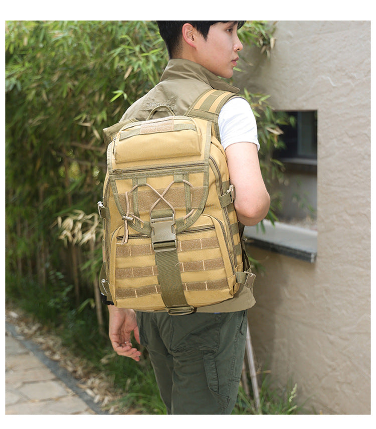 2025 New Men's Outdoor Backpack Travel Bag Large Capacity Oxford Cloth USB Charging Summer Camp Bag Export