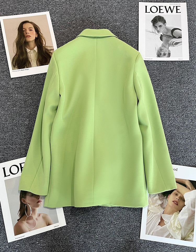 Candy Green Trendy Blazer for Women, 2026 Spring and Autumn New Korean Style, Internet Celebrity Style, Petite Casual