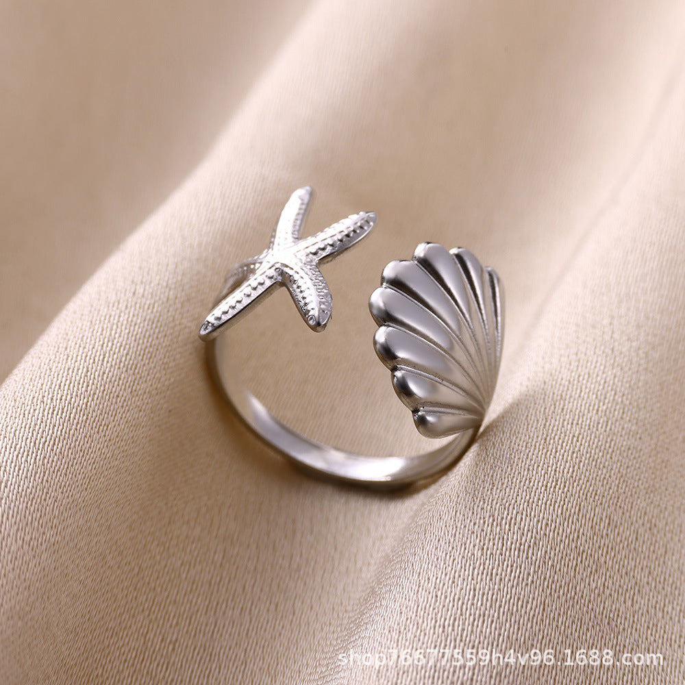 Cross-border European and American explosions stainless steel ring adjustable geometric ring 18k furnace electroplated titanium steel ring wholesale