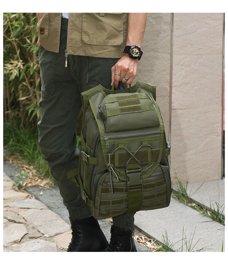 2025 New Men's Outdoor Backpack Travel Bag Large Capacity Oxford Cloth USB Charging Summer Camp Bag Export