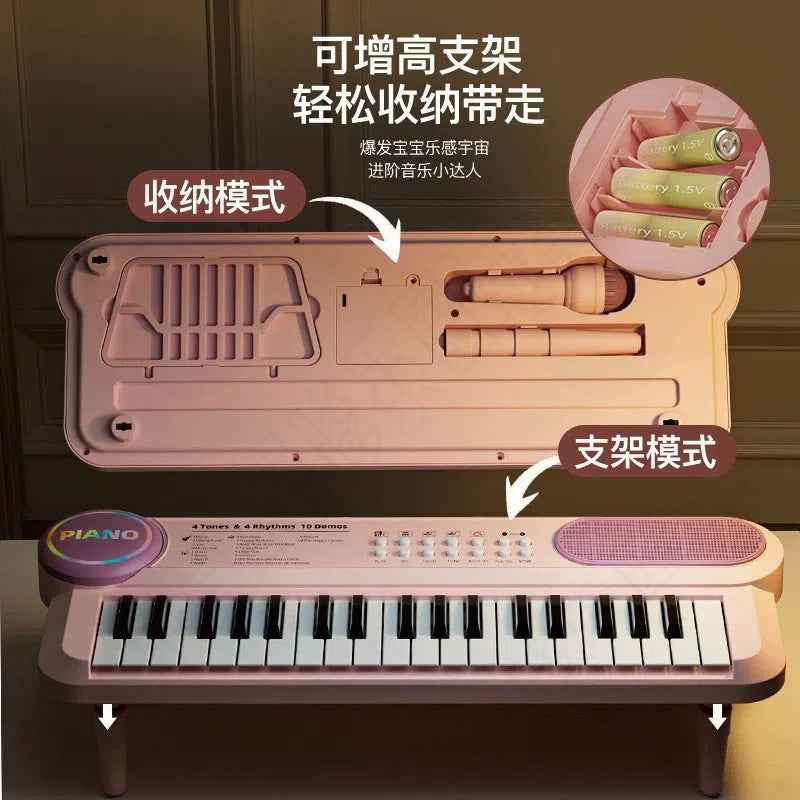 Portable Children's Electronic Organ Multifunctional Educational Musical Instrument Beginner Baby Microphone Boys and Girls Piano Toy Playing