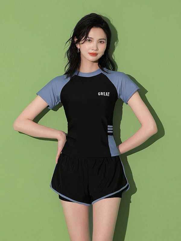 Women's Swimsuit Summer Split Casual Sports Super Fairy Ins Student Conservative Slimming Look Belly-Covering Swimming Pool Swimming Equipment