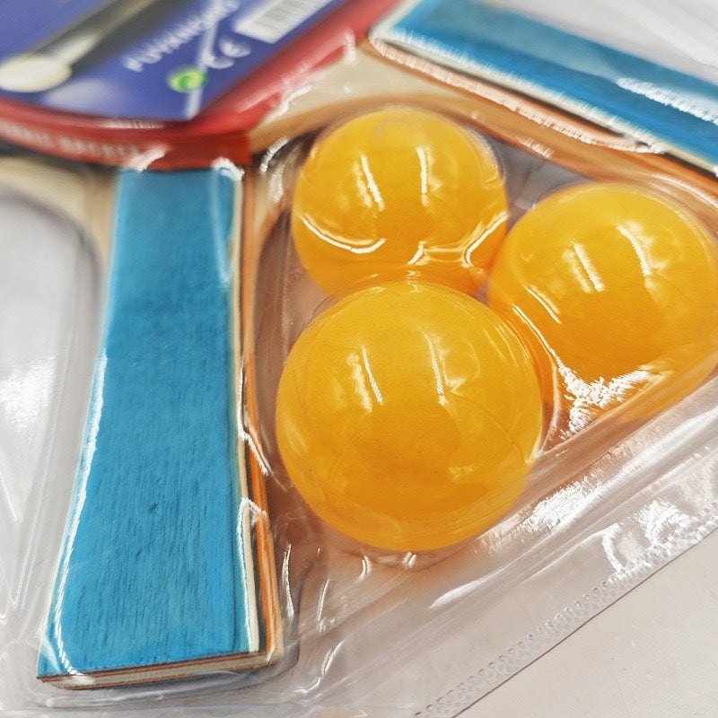 Manufacturer Wholesale Table Tennis Racket with 3 Balls Kidsren's Entertainment Racket 2 Pieces Packed for Ten Yuan or More Store Wholesale Volume Model