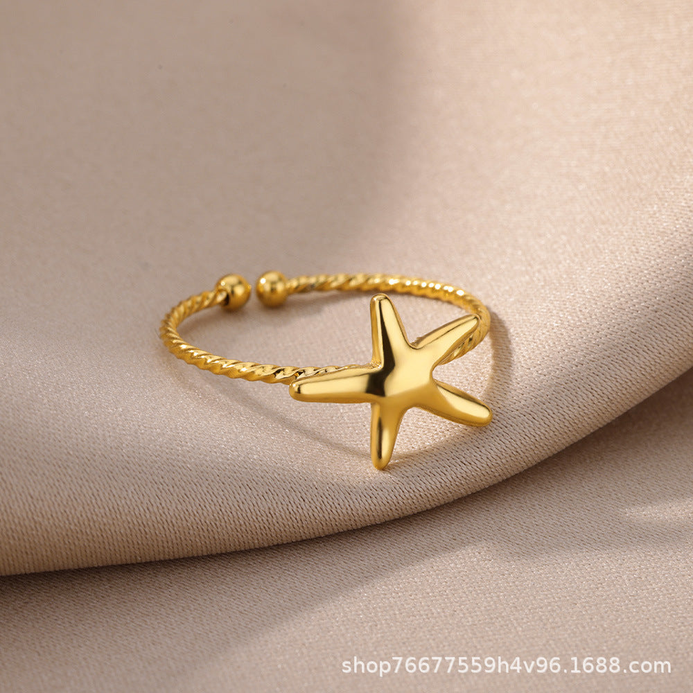 Cross-border European and American explosions stainless steel ring adjustable geometric ring 18k furnace electroplated titanium steel ring wholesale