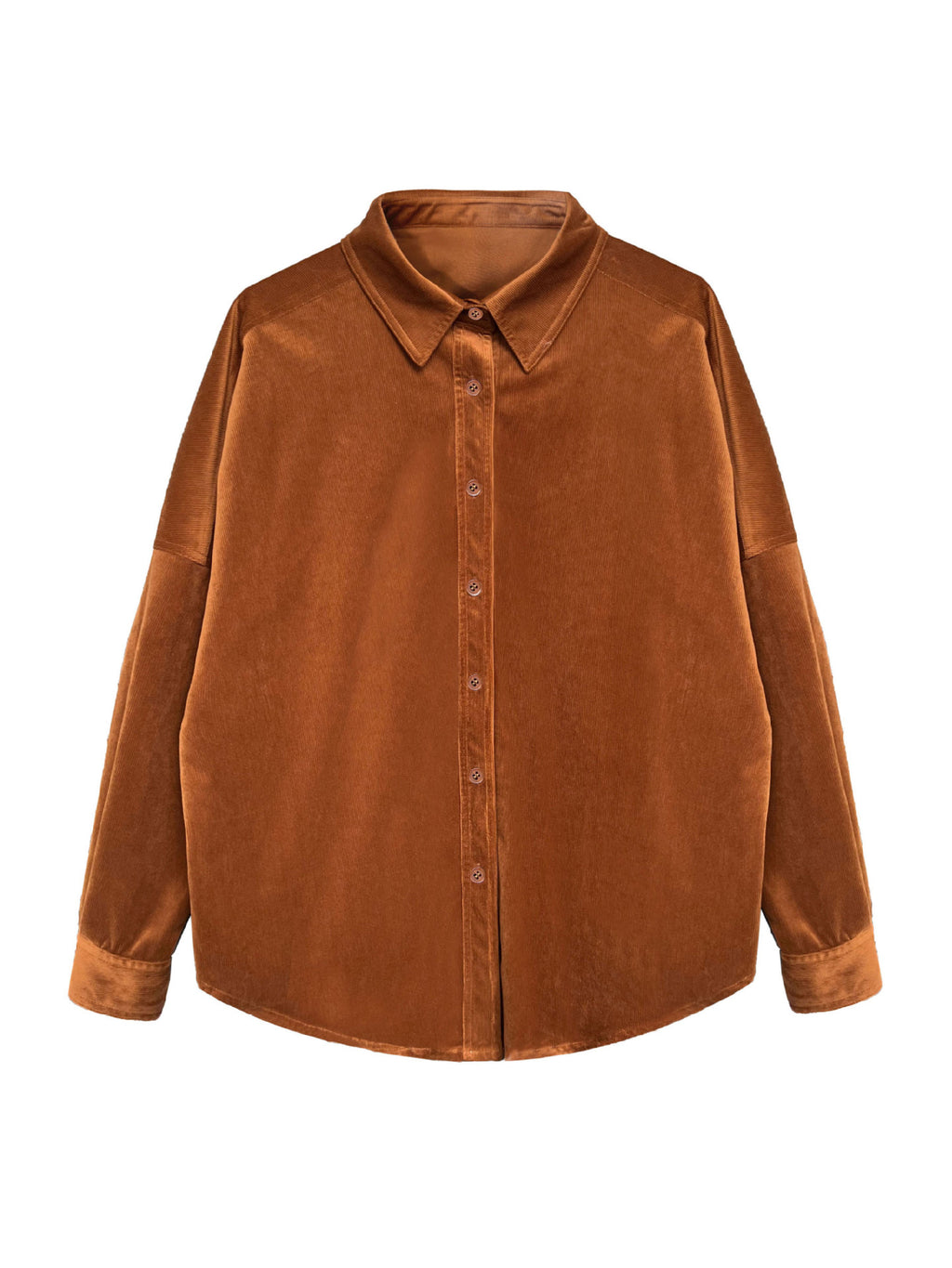 Lushi Japanese-Style Minimalist Thickened Brushed Corduroy Shirt for Women 2025 Autumn Inner Layering Base Shirt 3378