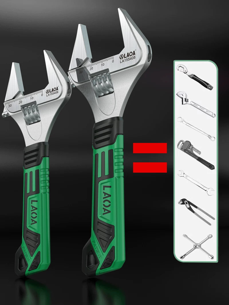 Old A Thin Wide Angle Large Open-ended Adjustable Wrench 8 Inch Multifunctional Household Bathroom Wrench Pipe Wrench Pipe Tongs