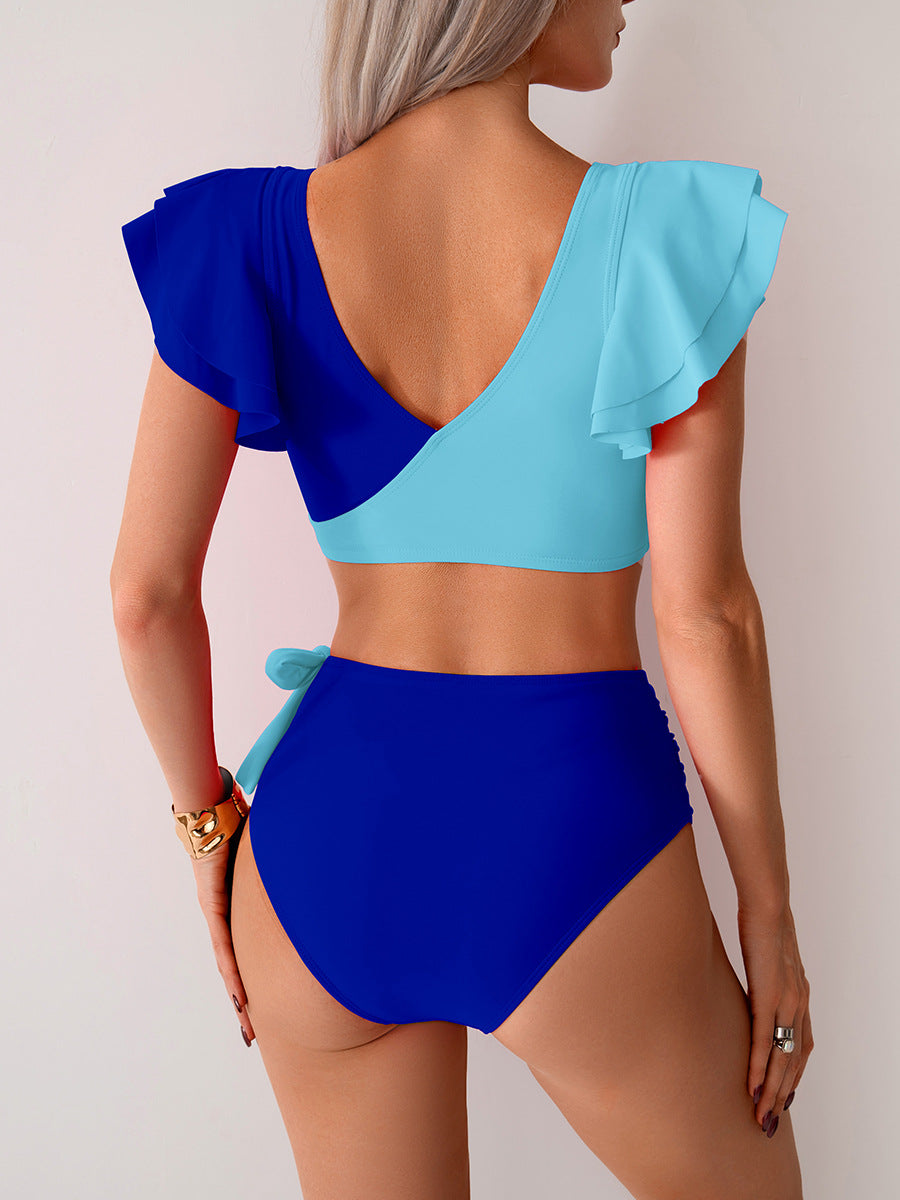 Amazon 2025 new bikini split swimsuit women Europe and the United States cross-border high waist swimming trunks bikini swimsuit wholesale