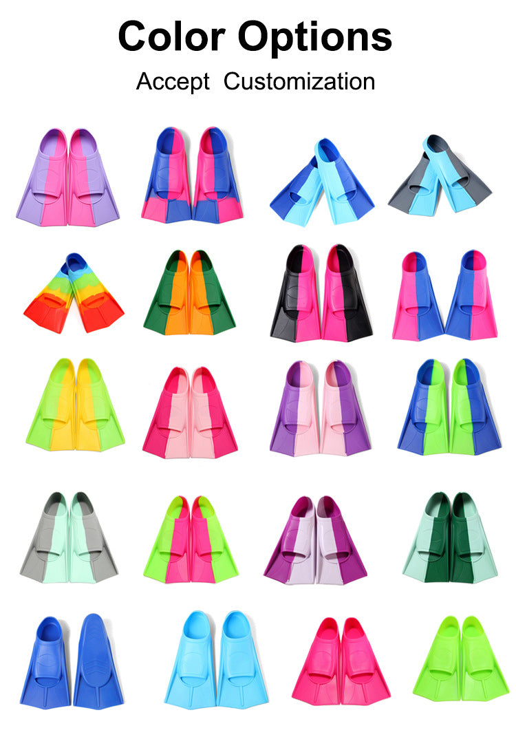 Hot sale professional training freestyle silicone frog shoes short flippers adult children flippers frog shoes manufacturers wholesale