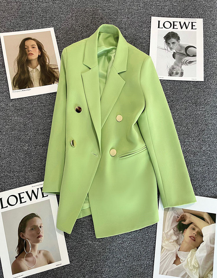 Candy Green Trendy Blazer for Women, 2026 Spring and Autumn New Korean Style, Internet Celebrity Style, Petite Casual
